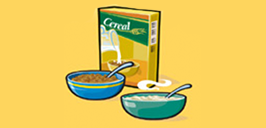 bowls of cereal and oatmeal