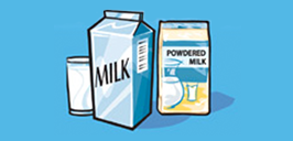 cartons, glass of milk