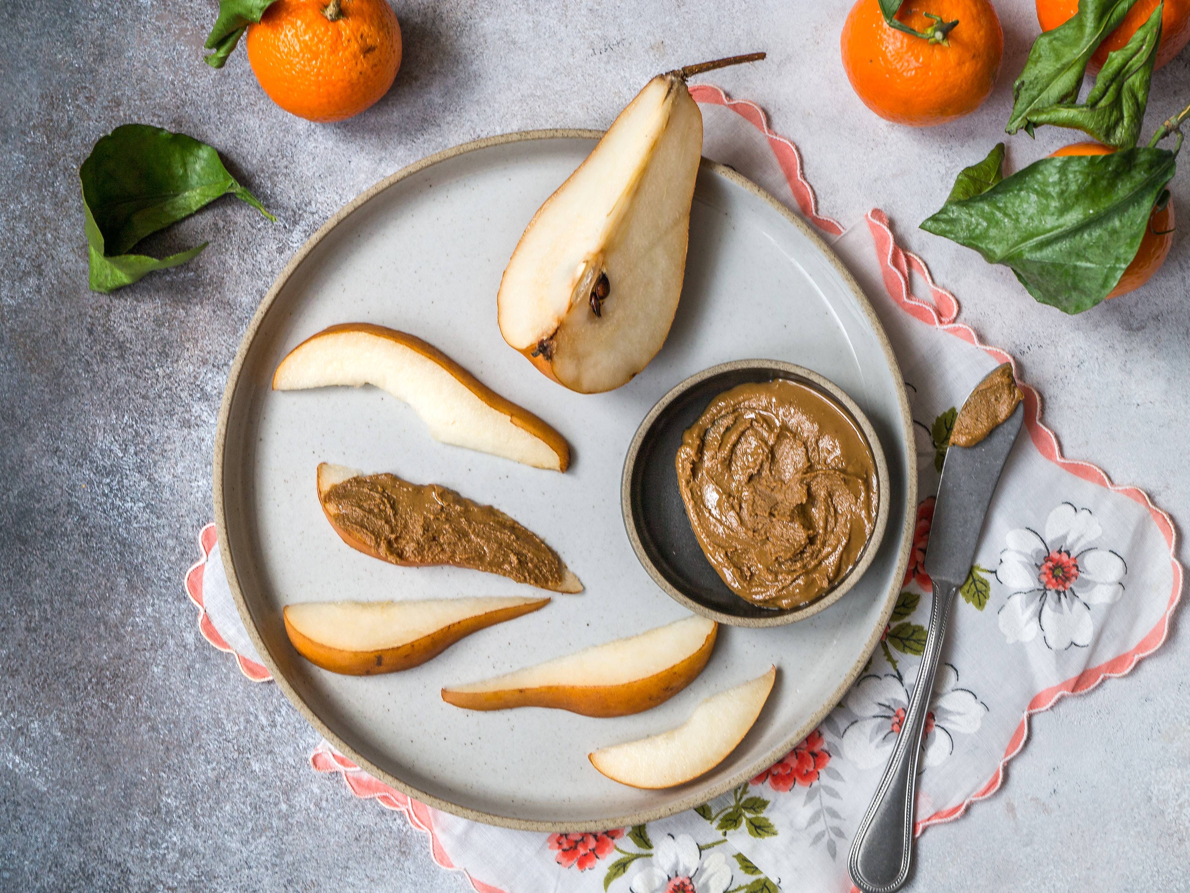 pear and peanut butter